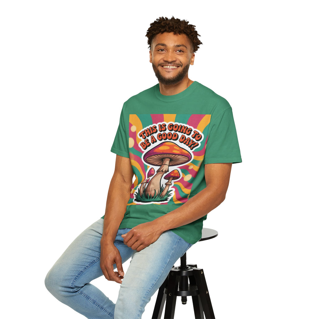 Positive Vibes T-shirt, Retro Mushroom Tee, Unisex Psychedelic Shirt, Gift for Friends, Casual Wear, Summer Essentials