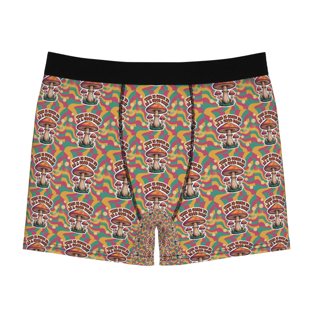 Colorful Mushroom Men's Boxer Briefs, Funky Underwear, Unique Gift, Festival Style, Vibrant Prints, Comfortable Daily Wear