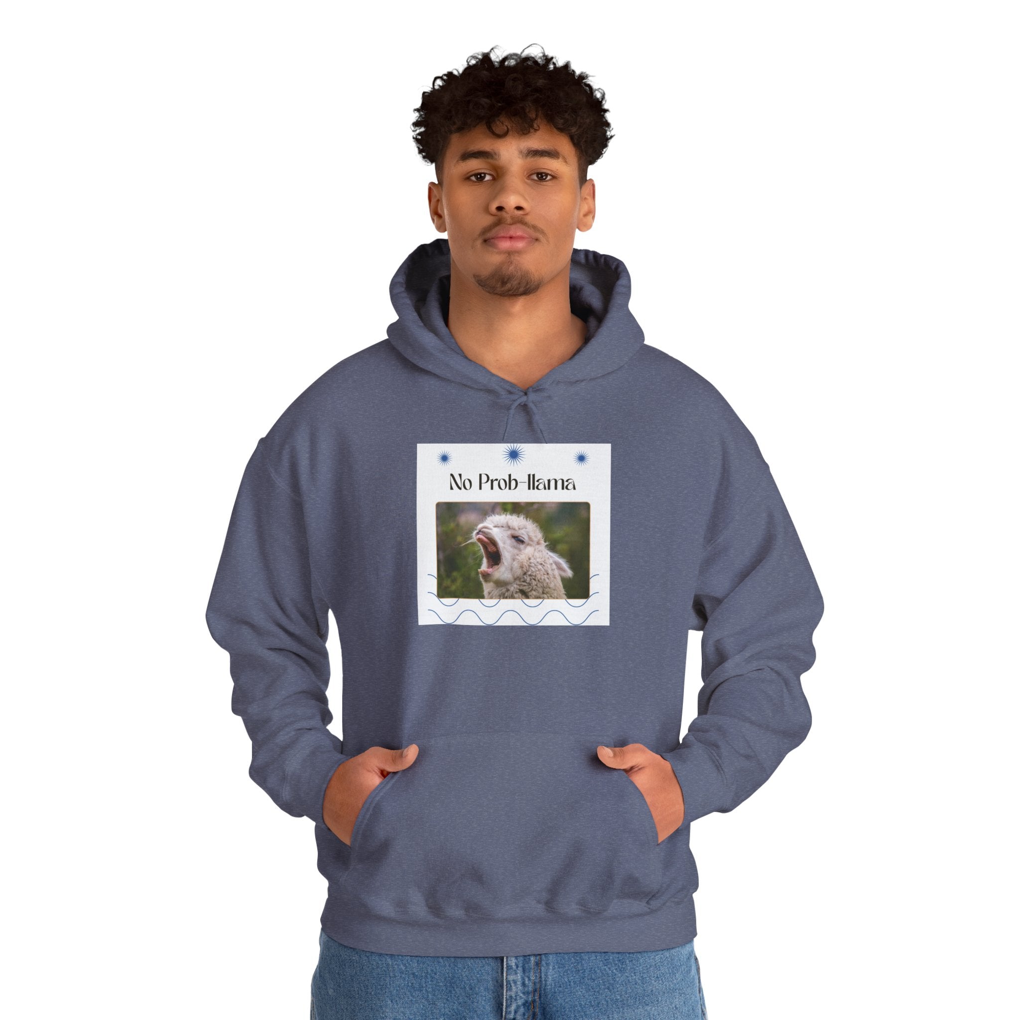 "No Prob-Llama" Unisex Hooded Sweatshirt with Fun Design, Cozy Apparel for Relaxed Days, Gifts for Friends, Casual Wear, Unique Gift Idea, Birthday Present