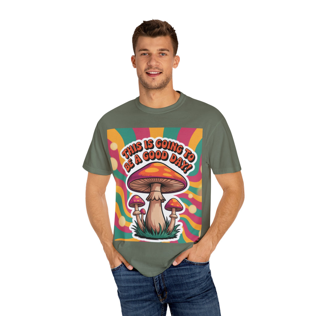 Positive Vibes T-shirt, Retro Mushroom Tee, Unisex Psychedelic Shirt, Gift for Friends, Casual Wear, Summer Essentials