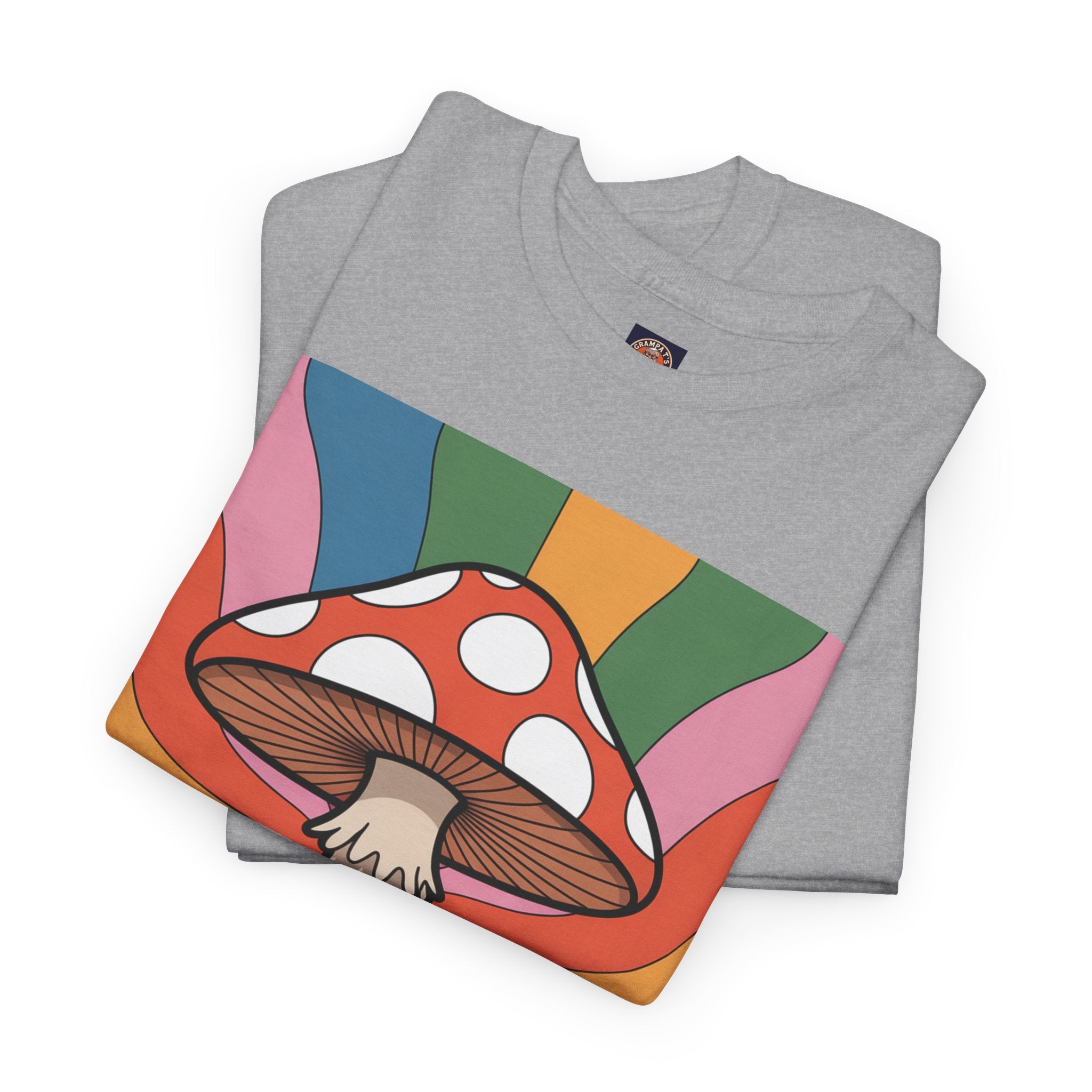 Fun Hippy Mushroom Cheerful Graphic Tee, Positive Vibes T-Shirt for Everyday Wear, Gift for Nature Lovers, Trendy Casual Wear, Eco-Friendly Fashion