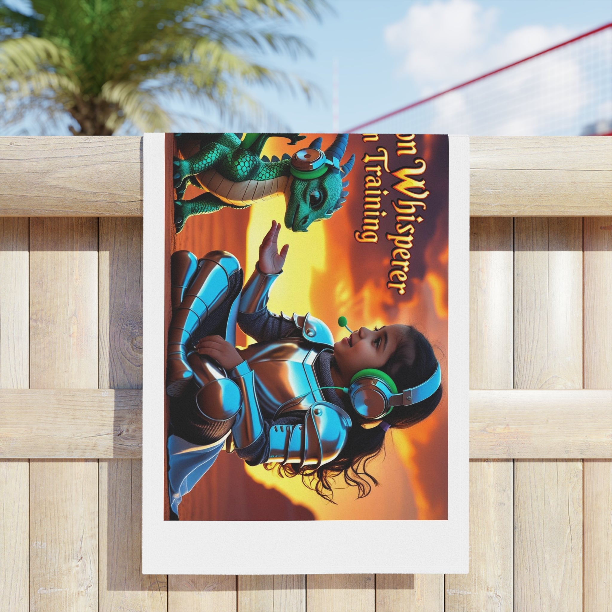 Funny Dragon Whisperer (Girl) Beach Towel - Fantasy Beach Towels, Kids Towels, Dragon Lovers Gift, Summer Essentials, Pool Day Must-Have
