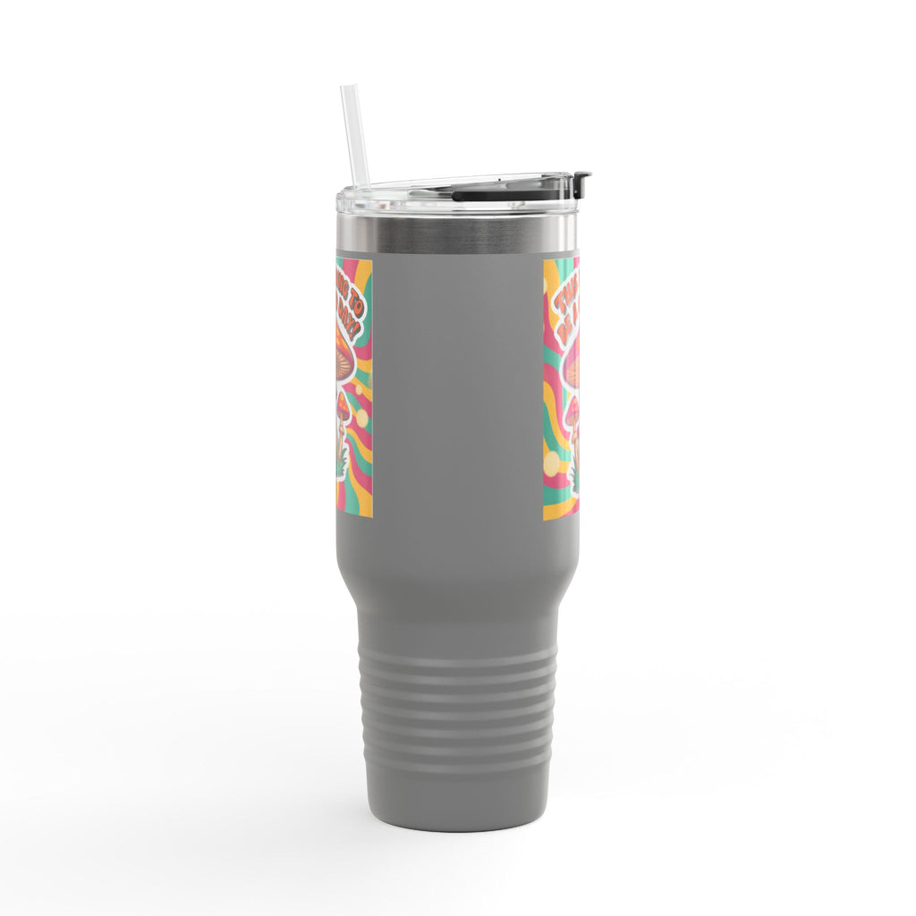 Colorful Happy Mushroom Insulated Travel Mug - Perfect for Adventures, Gifts, Summer Vibes, Camping, Road Trips, Daily Motivation