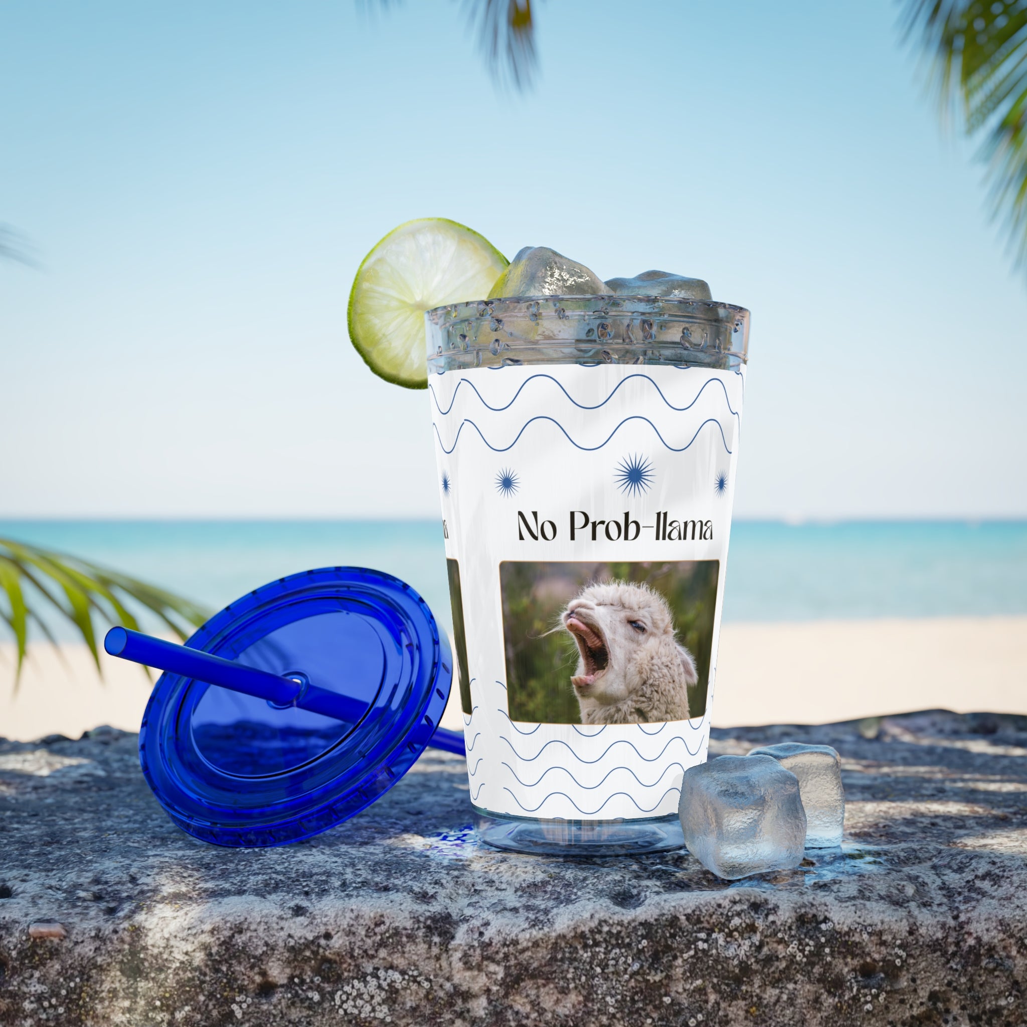 Tumbler Cup - &quot;No Prob-Llama&quot; Graphic 16oz Sunsplash Travel Cup