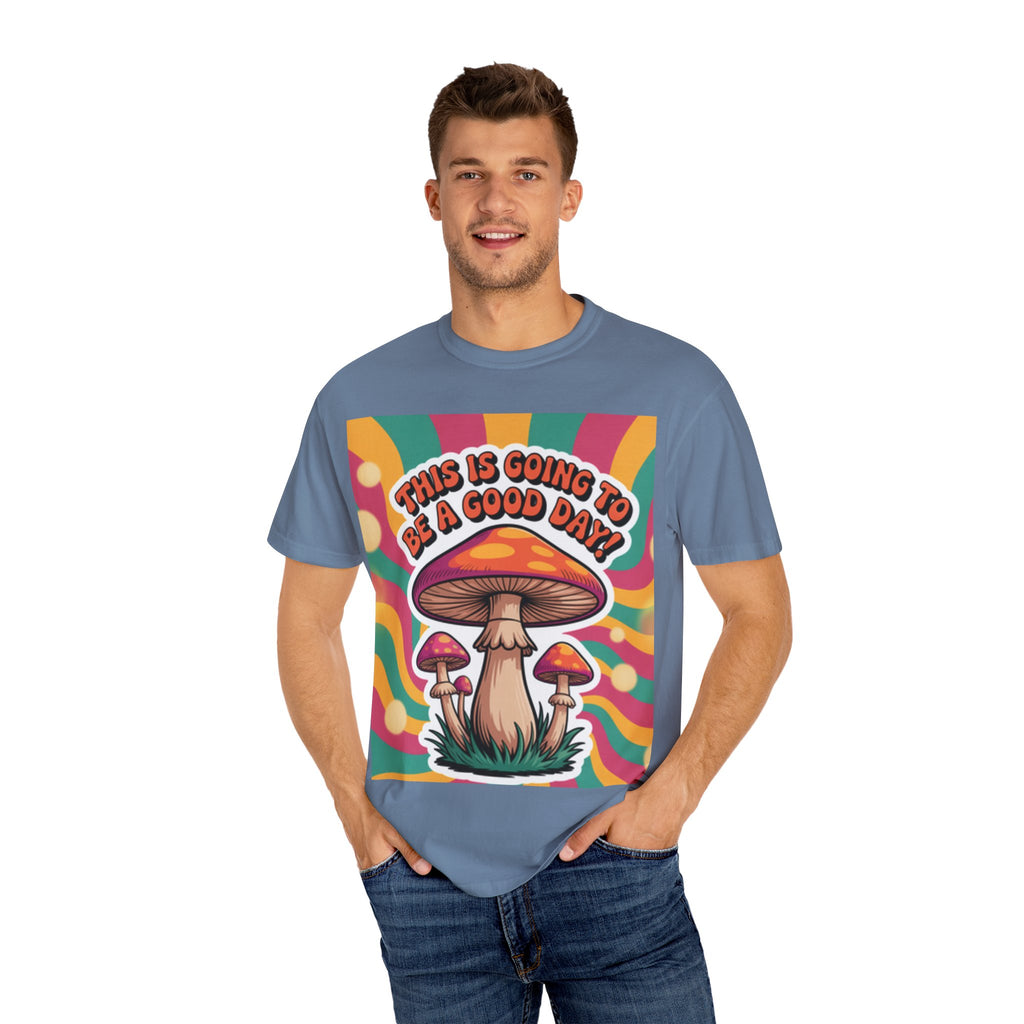 Positive Vibes T-shirt, Retro Mushroom Tee, Unisex Psychedelic Shirt, Gift for Friends, Casual Wear, Summer Essentials