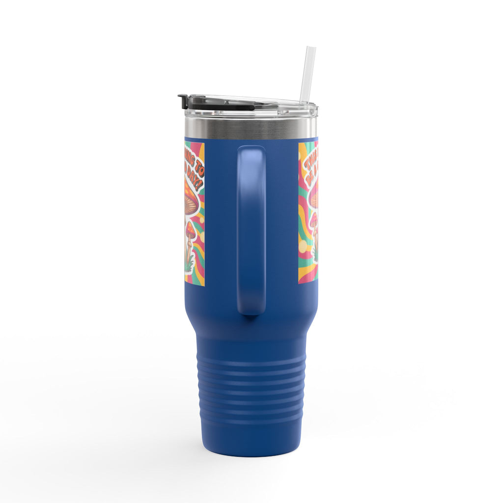 Colorful Happy Mushroom Insulated Travel Mug - Perfect for Adventures, Gifts, Summer Vibes, Camping, Road Trips, Daily Motivation
