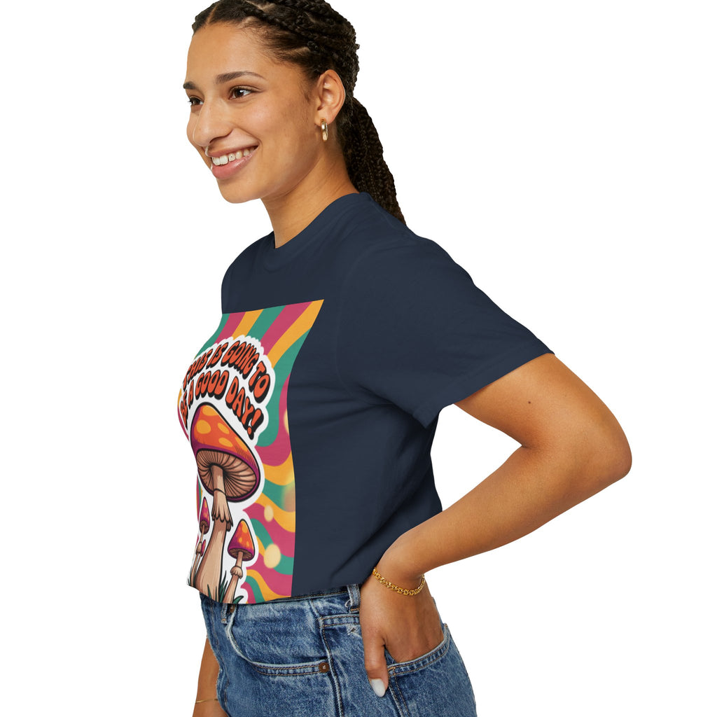 Positive Vibes T-shirt, Retro Mushroom Tee, Unisex Psychedelic Shirt, Gift for Friends, Casual Wear, Summer Essentials
