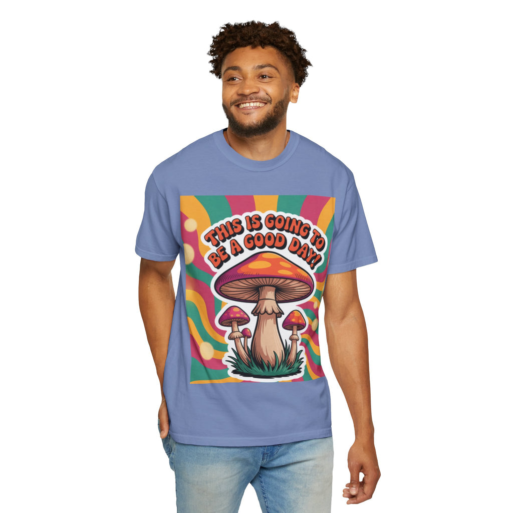 Positive Vibes T-shirt, Retro Mushroom Tee, Unisex Psychedelic Shirt, Gift for Friends, Casual Wear, Summer Essentials