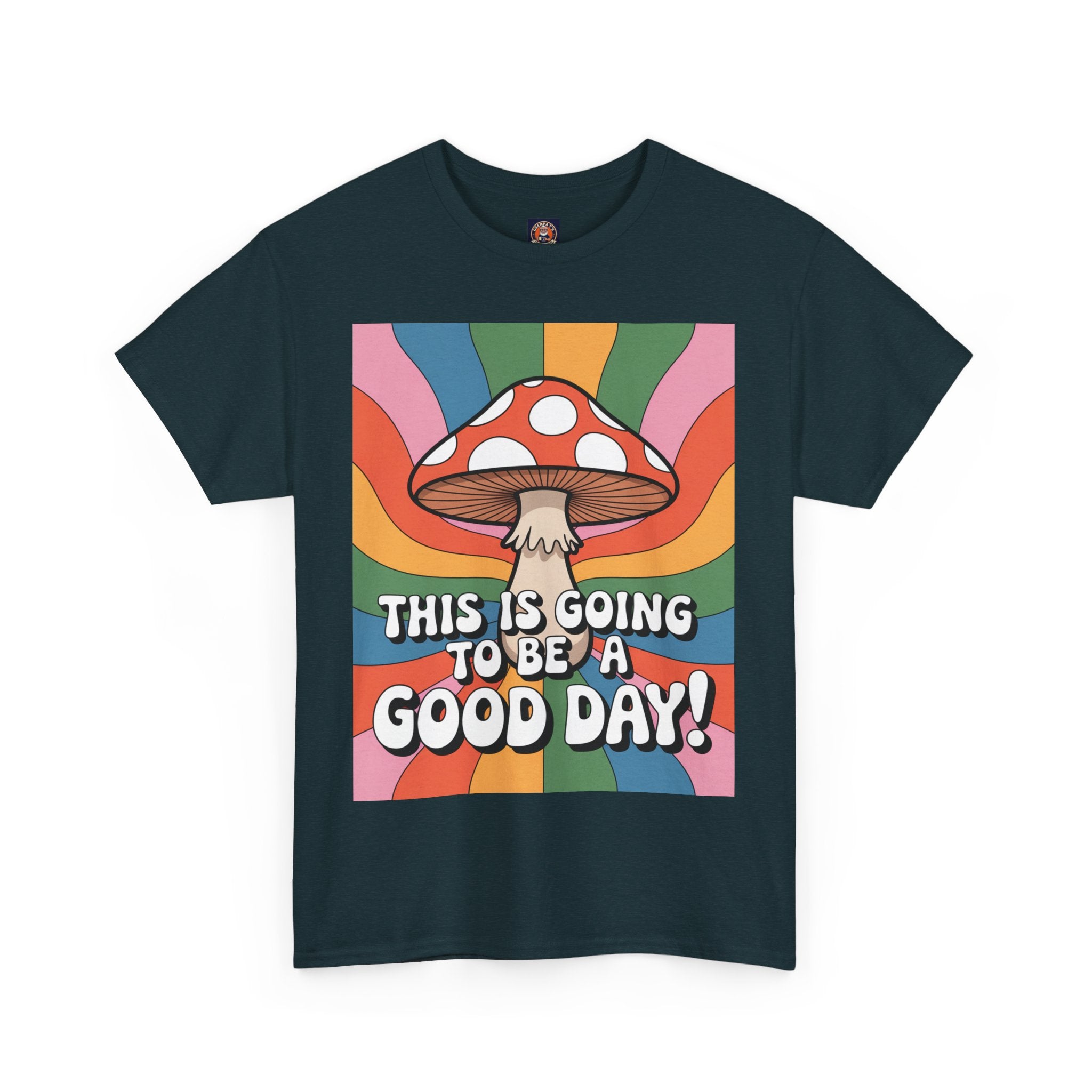 Fun Hippy Mushroom Cheerful Graphic Tee, Positive Vibes T-Shirt for Everyday Wear, Gift for Nature Lovers, Trendy Casual Wear, Eco-Friendly Fashion