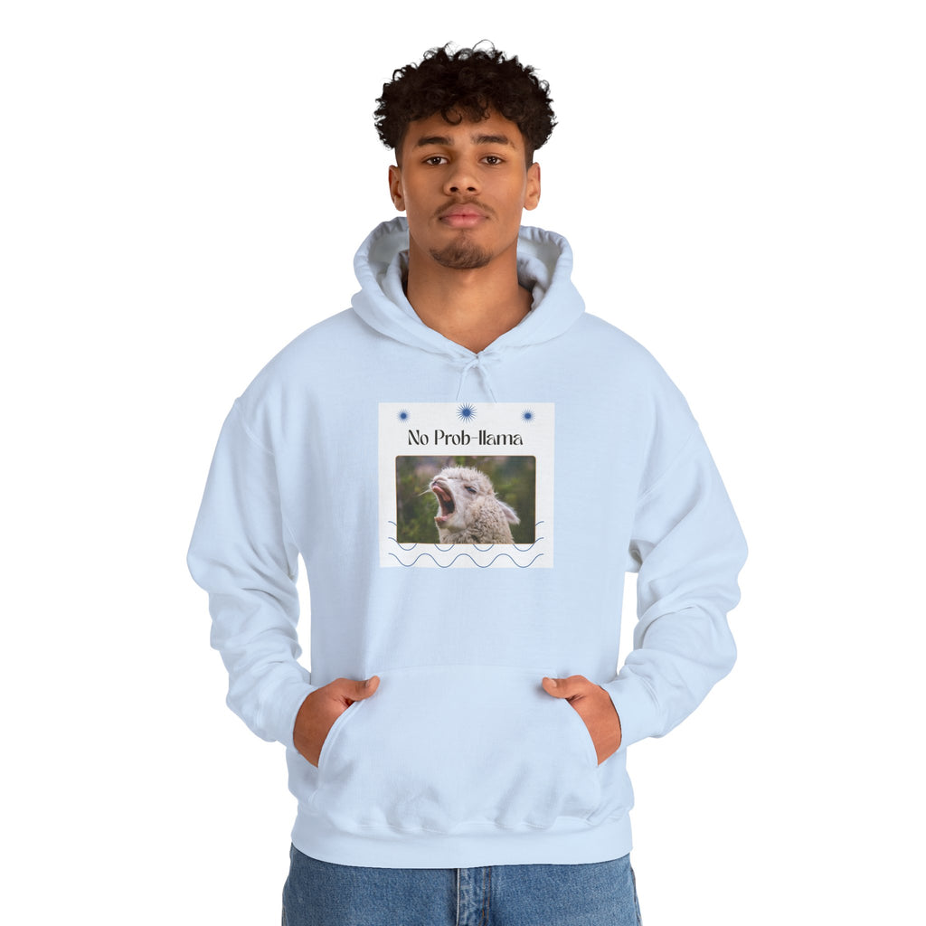 "No Prob-Llama" Unisex Hooded Sweatshirt with Fun Design, Cozy Apparel for Relaxed Days, Gifts for Friends, Casual Wear, Unique Gift Idea, Birthday Present