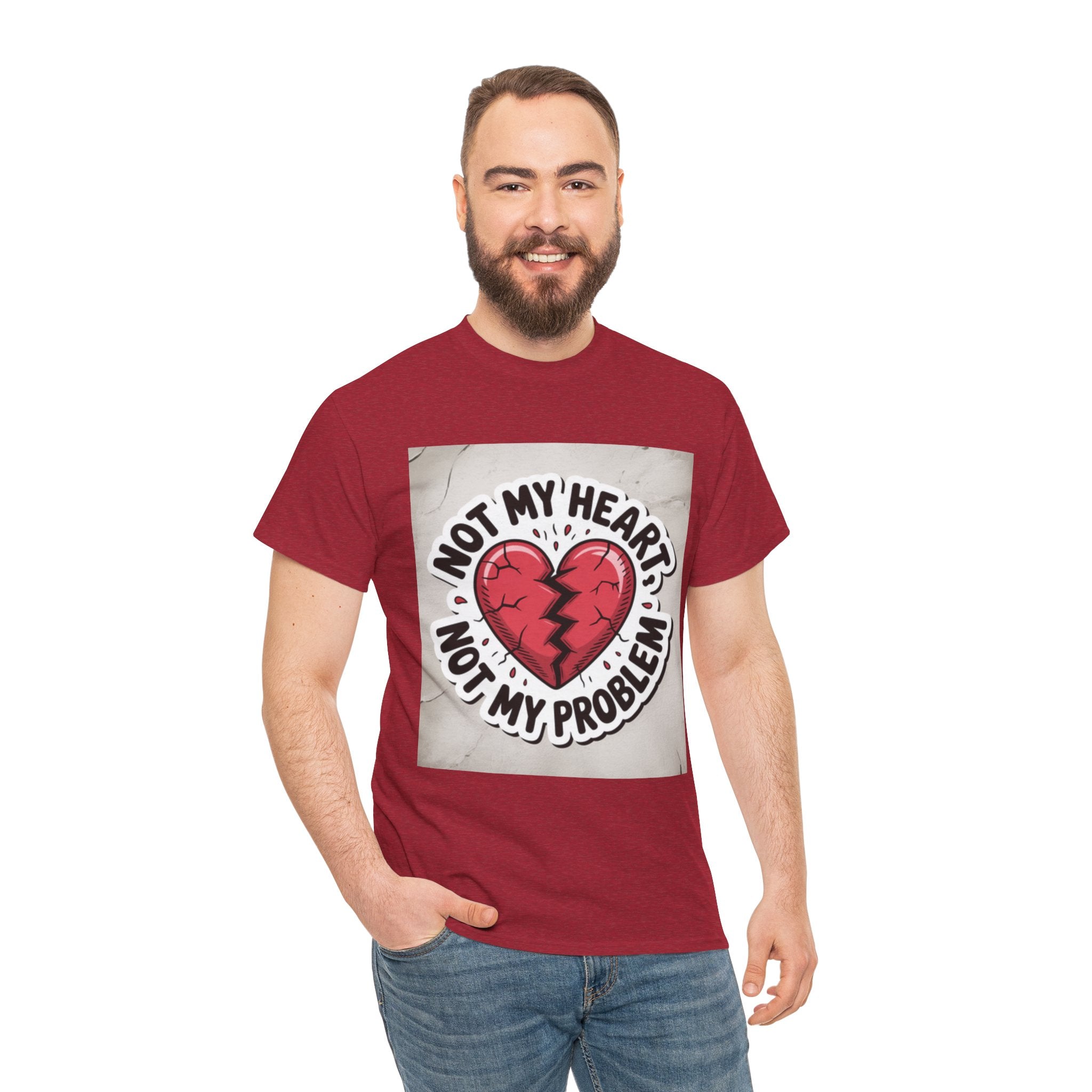 Heartbreak Humor Tee: Not My Heart Not My Problem, Funny T-Shirt, Unisex Cotton Tee, Casual Wear, Gifts for Friends, Breakup Apparel