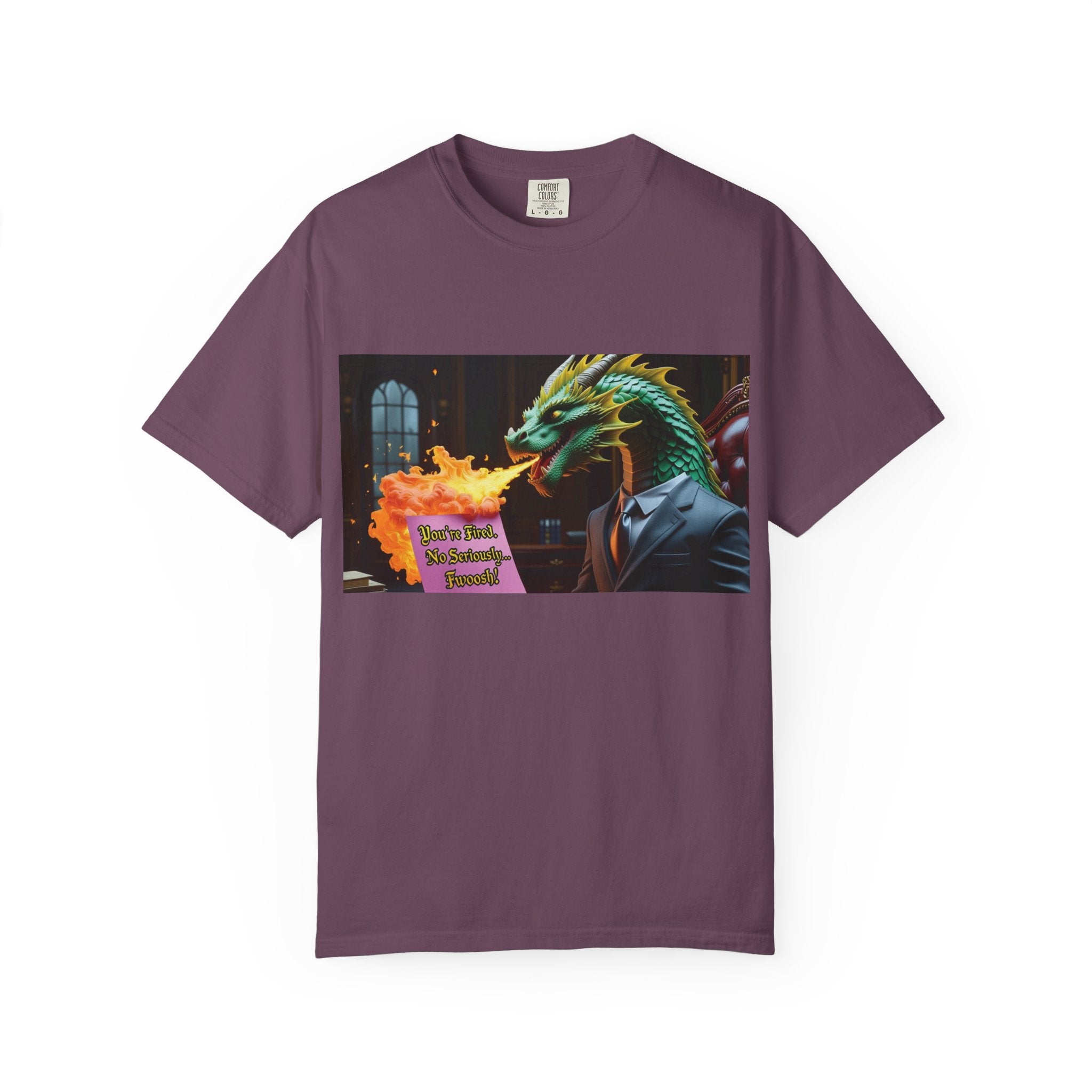Dragon Fire  Unisex Garment-Dyed T-Shirt, Fun Graphic Tee, Unique Gift, Casual Wear, Fantasy Lover Apparel, Statement Shirt