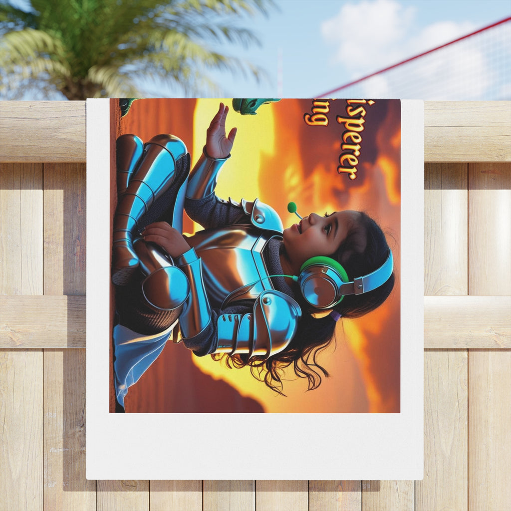 Funny Dragon Whisperer (Girl) Beach Towel - Fantasy Beach Towels, Kids Towels, Dragon Lovers Gift, Summer Essentials, Pool Day Must-Have