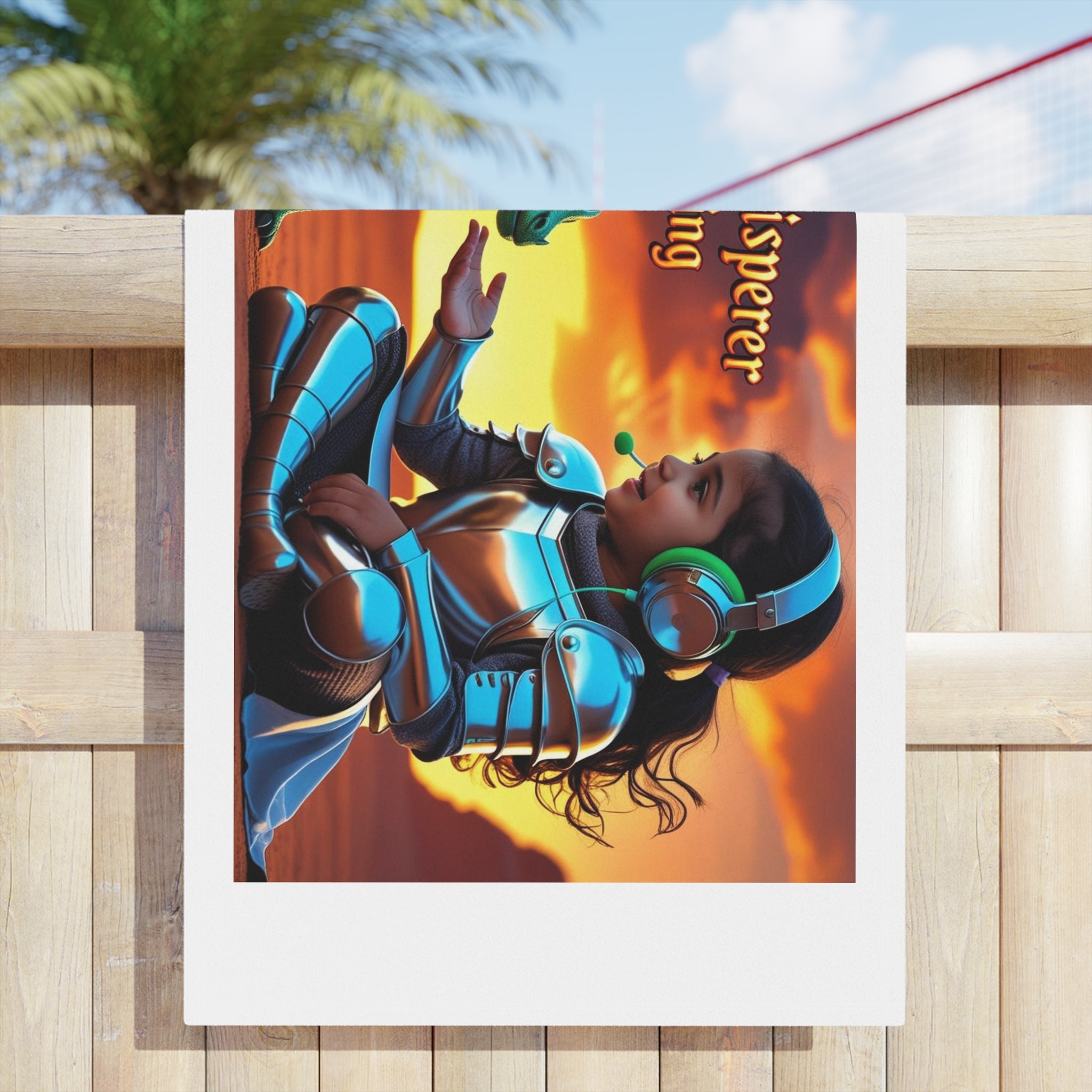 Funny Dragon Whisperer (Girl) Beach Towel - Fantasy Beach Towels, Kids Towels, Dragon Lovers Gift, Summer Essentials, Pool Day Must-Have