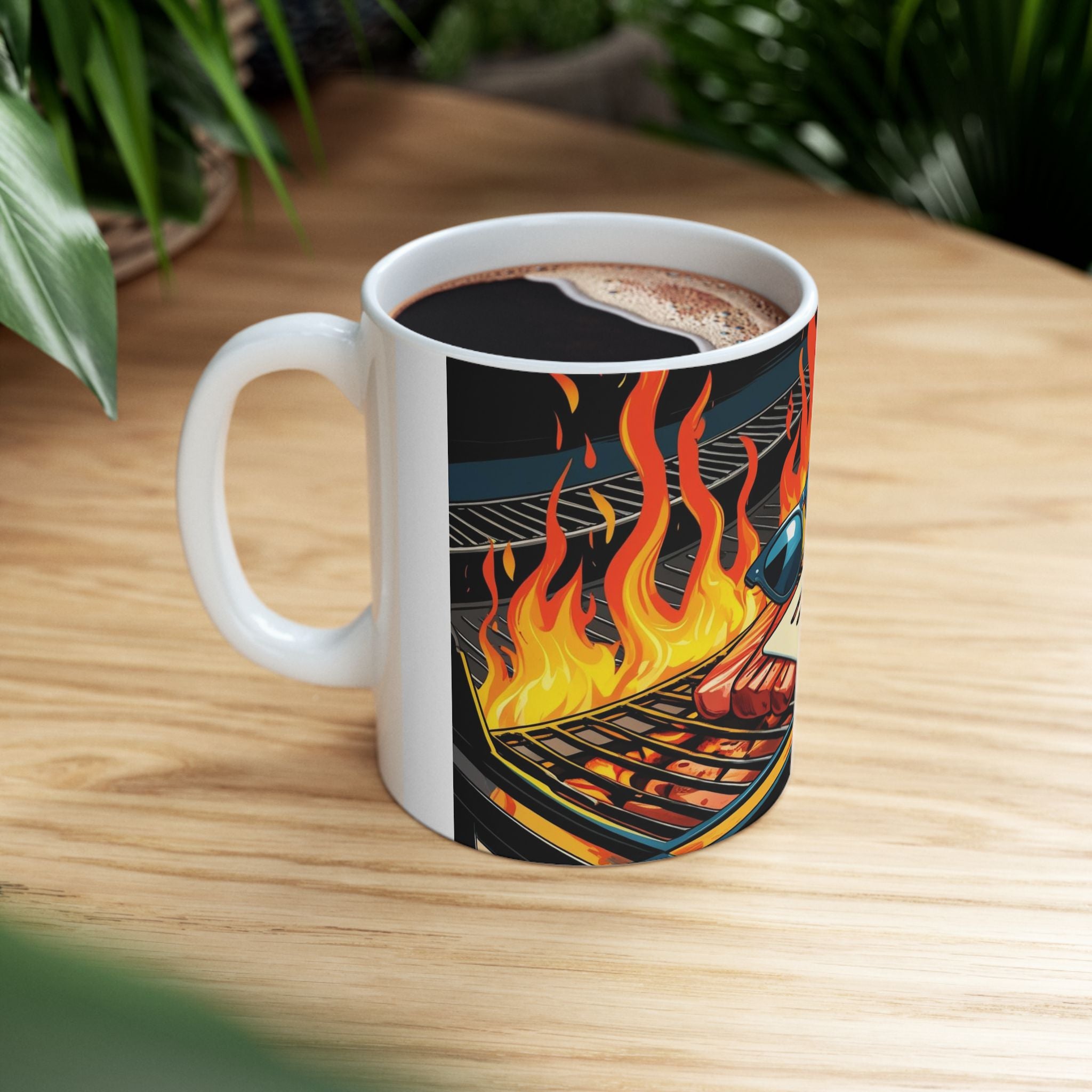 Fun Dad the Grill Master Ceramic Mug - Fun BBQ Coffee Cup for Grill Lovers, Father's Day Gift, Summer BBQ, Fire Up Your Mornings!