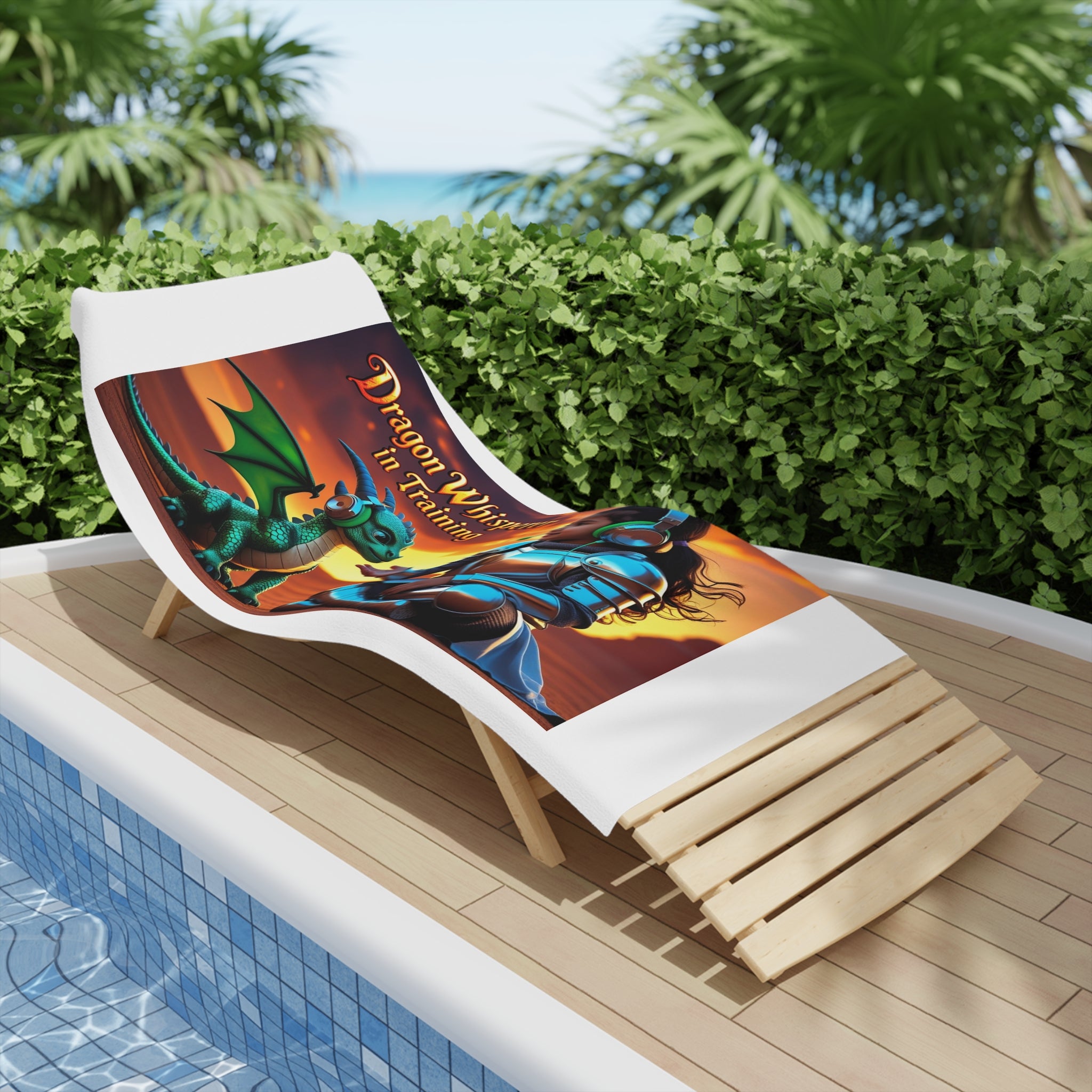 Funny Dragon Whisperer (Girl) Beach Towel - Fantasy Beach Towels, Kids Towels, Dragon Lovers Gift, Summer Essentials, Pool Day Must-Have