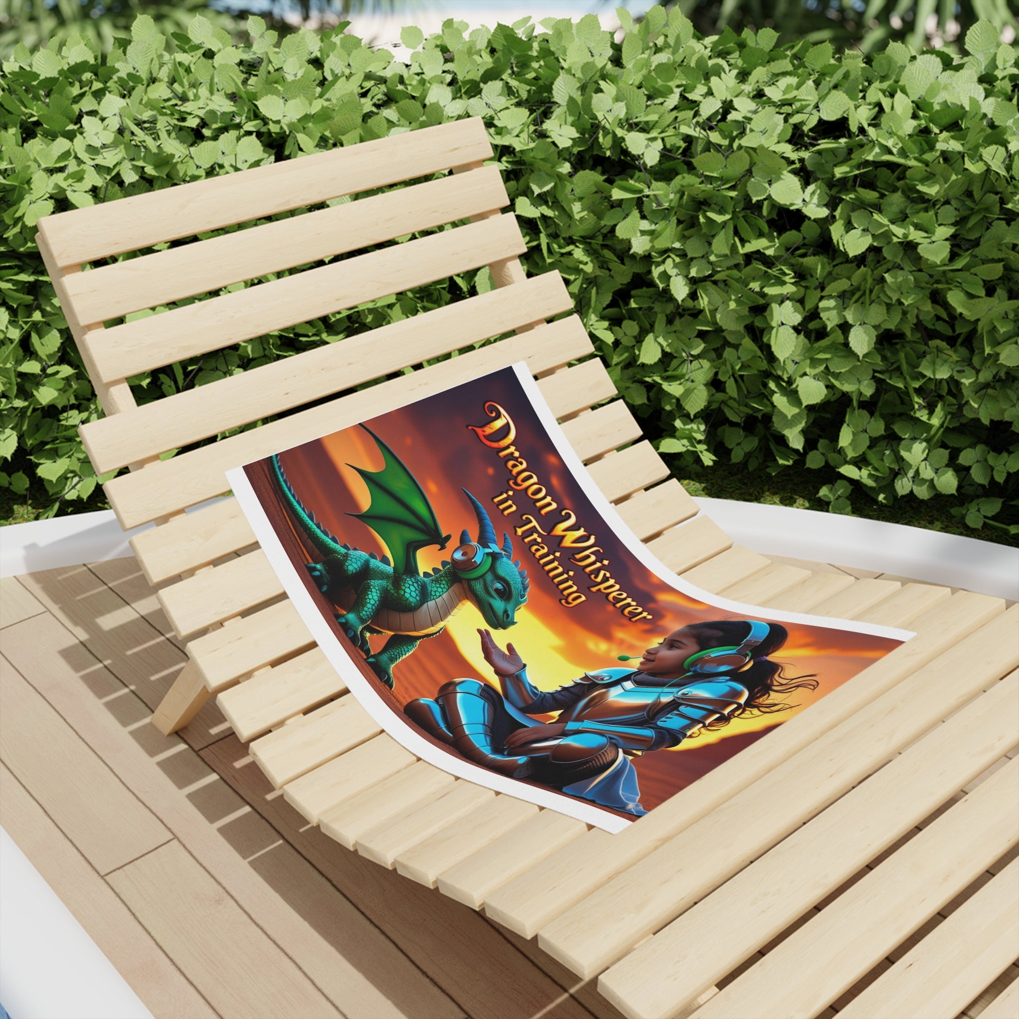 Funny Dragon Whisperer (Girl) Beach Towel - Fantasy Beach Towels, Kids Towels, Dragon Lovers Gift, Summer Essentials, Pool Day Must-Have