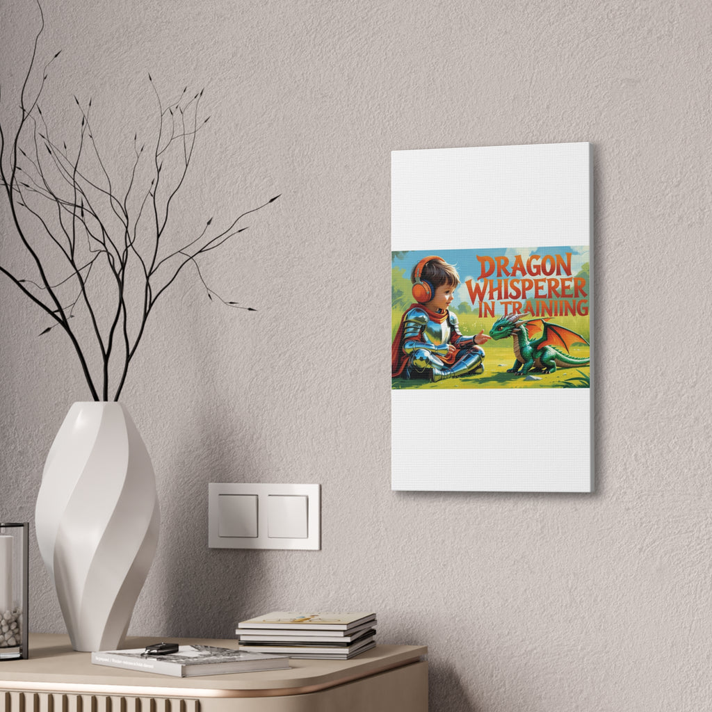 Dragon Whisperer Canvas Print, Playroom Decor, Childrens Wall Art, Fantasy Kids Room, Dragon Lover Gift, Adventure Art, Kid's Room Decor