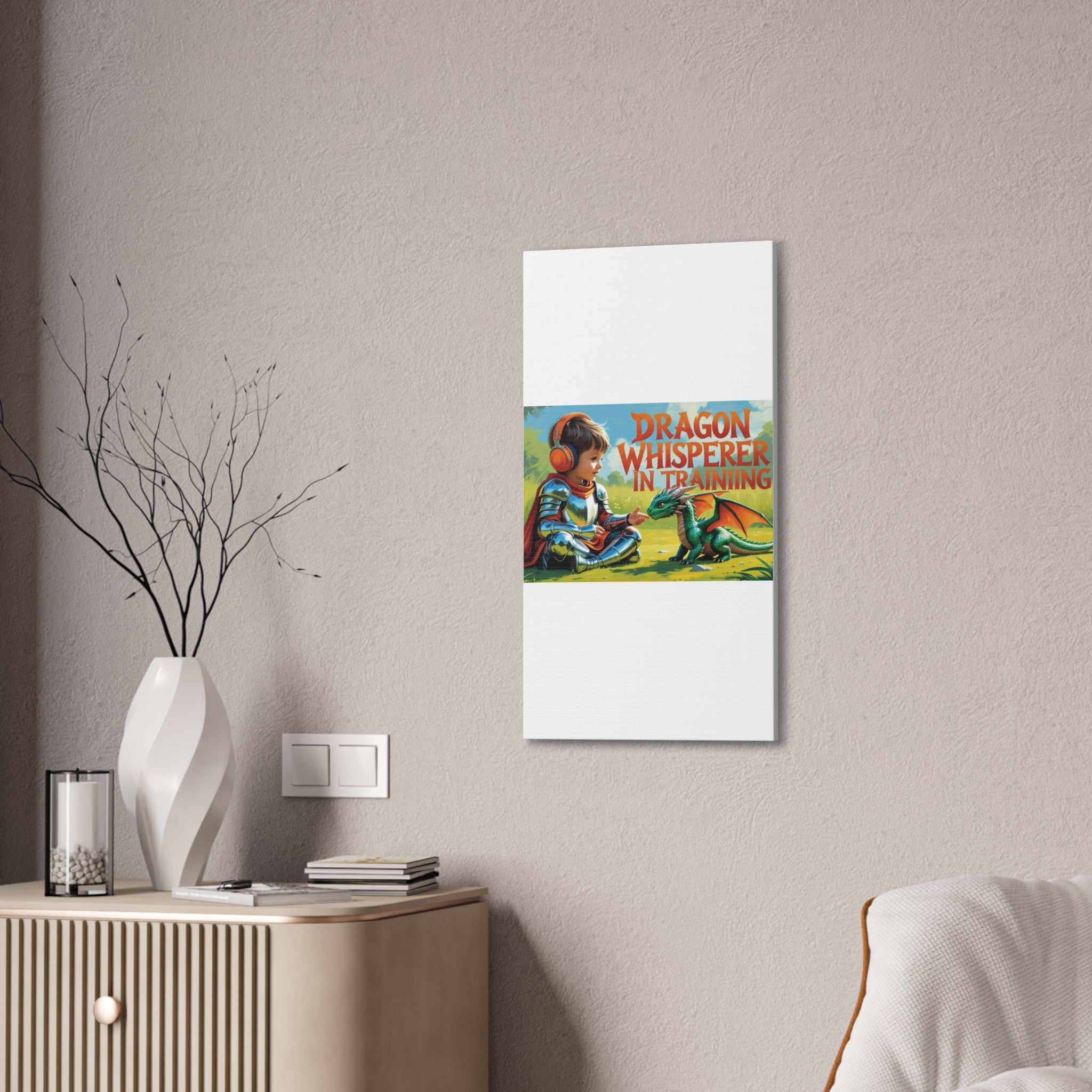 Dragon Whisperer Canvas Print, Playroom Decor, Childrens Wall Art, Fantasy Kids Room, Dragon Lover Gift, Adventure Art, Kid's Room Decor