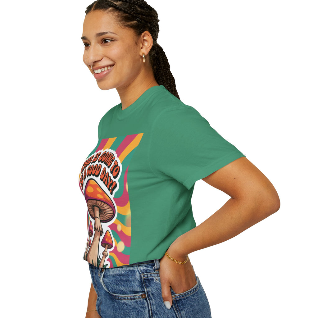 Positive Vibes T-shirt, Retro Mushroom Tee, Unisex Psychedelic Shirt, Gift for Friends, Casual Wear, Summer Essentials