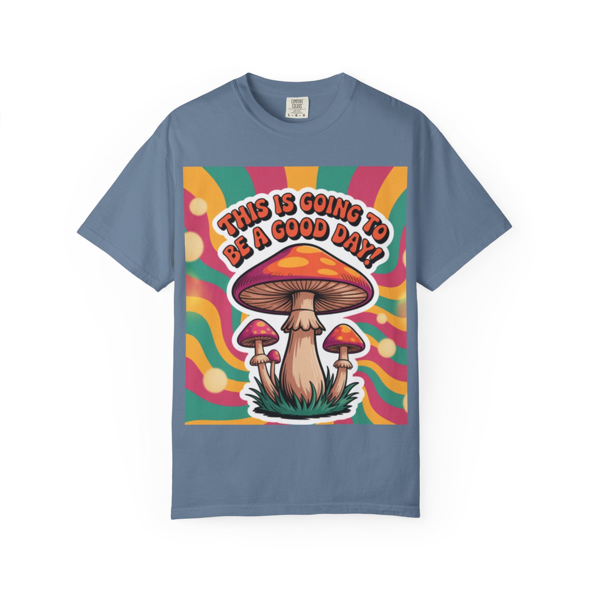 Positive Vibes T-shirt, Retro Mushroom Tee, Unisex Psychedelic Shirt, Gift for Friends, Casual Wear, Summer Essentials