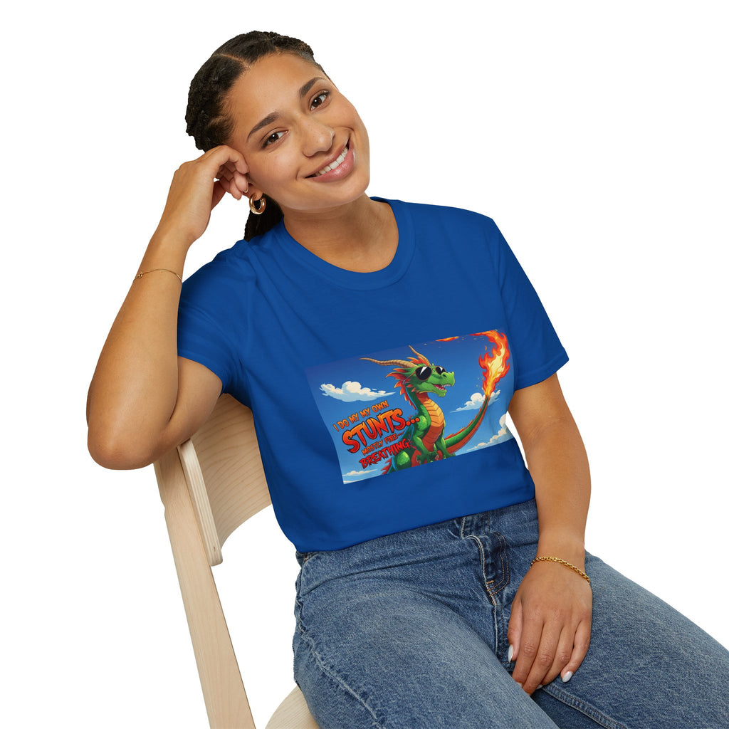 Funny Fire-Breathing Dragon T-Shirt | Fantasy Graphic Tee for Kids and Adults, Unisex Softstyle T-Shirt, Casual Wear, Game Night Apparel, [...]