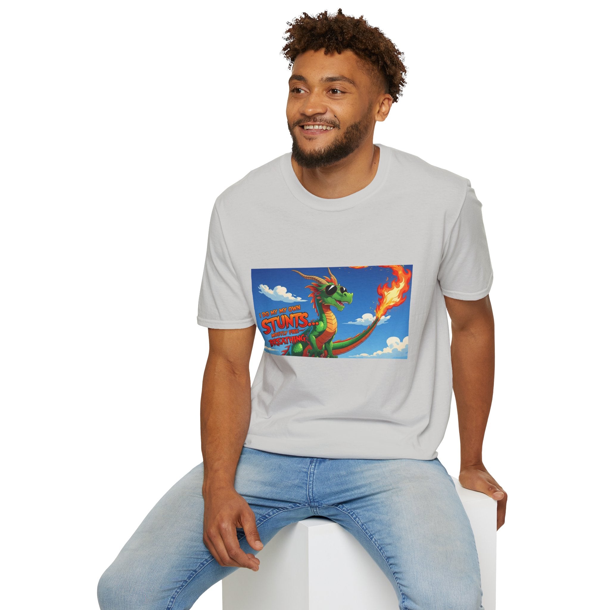 Funny Fire-Breathing Dragon T-Shirt | Fantasy Graphic Tee for Kids and Adults, Unisex Softstyle T-Shirt, Casual Wear, Game Night Apparel, [...]