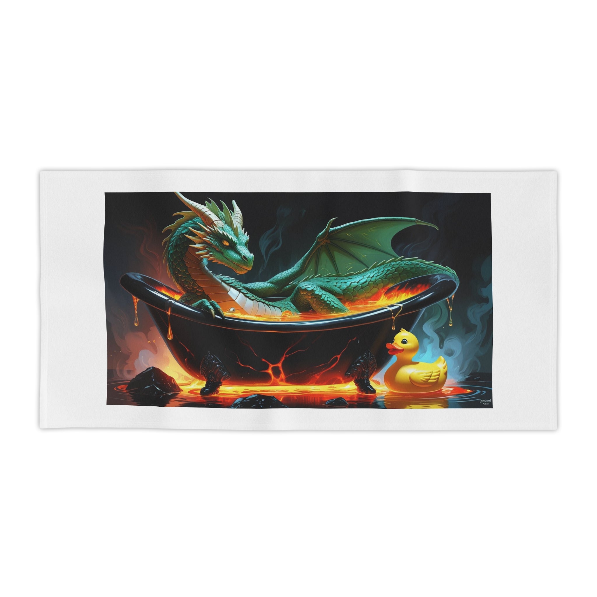 Funny Dragon Bath-time Fantasy Beach Towel, Dragon Artwork Towel, Unique Pool Towel, Whimsical Bath Towel, Gift for Fantasy Lovers, Kids Beach Accessory