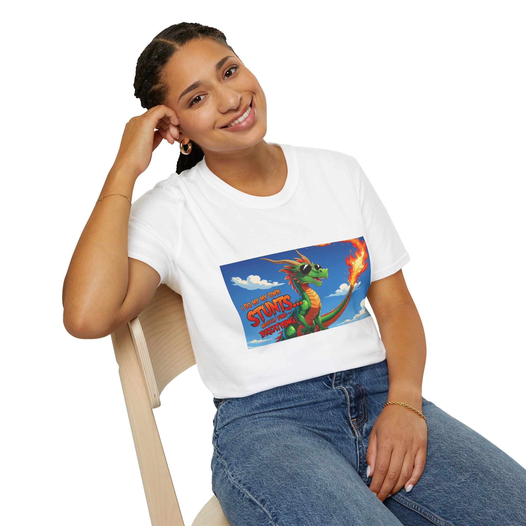 Funny Fire-Breathing Dragon T-Shirt | Fantasy Graphic Tee for Kids and Adults, Unisex Softstyle T-Shirt, Casual Wear, Game Night Apparel, [...]