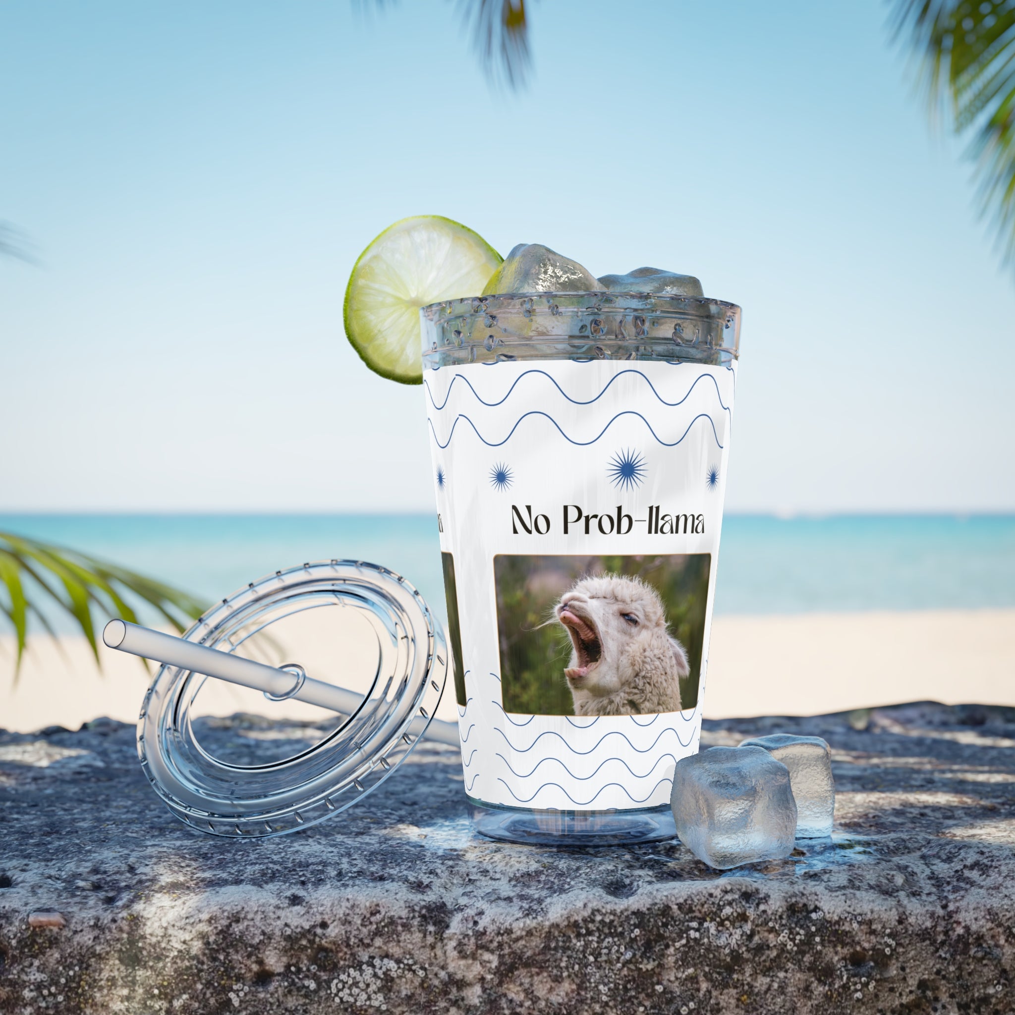 Tumbler Cup - &quot;No Prob-Llama&quot; Graphic 16oz Sunsplash Travel Cup
