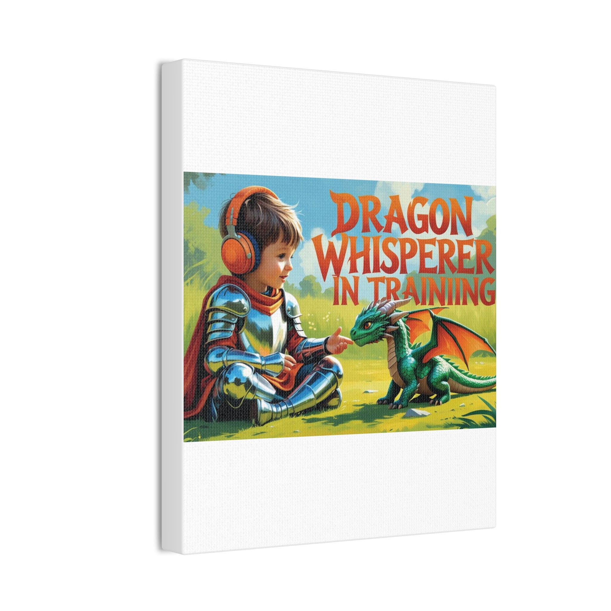 Dragon Whisperer Canvas Print, Playroom Decor, Childrens Wall Art, Fantasy Kids Room, Dragon Lover Gift, Adventure Art, Kid's Room Decor