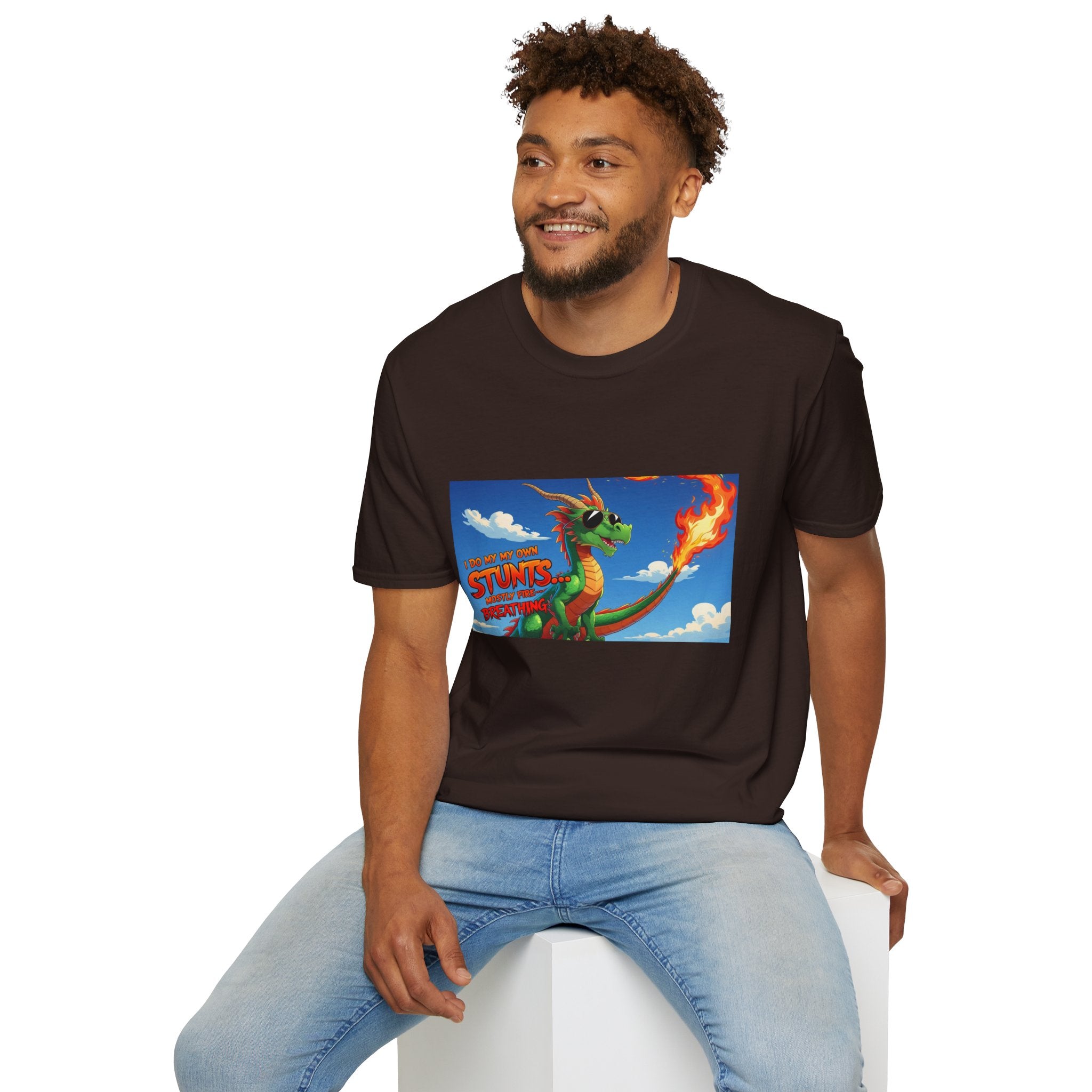 Funny Fire-Breathing Dragon T-Shirt | Fantasy Graphic Tee for Kids and Adults, Unisex Softstyle T-Shirt, Casual Wear, Game Night Apparel, [...]