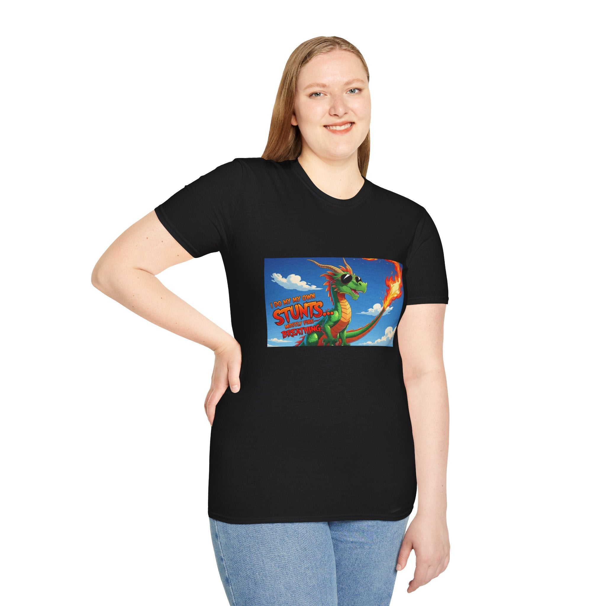 Funny Fire-Breathing Dragon T-Shirt | Fantasy Graphic Tee for Kids and Adults, Unisex Softstyle T-Shirt, Casual Wear, Game Night Apparel, [...]