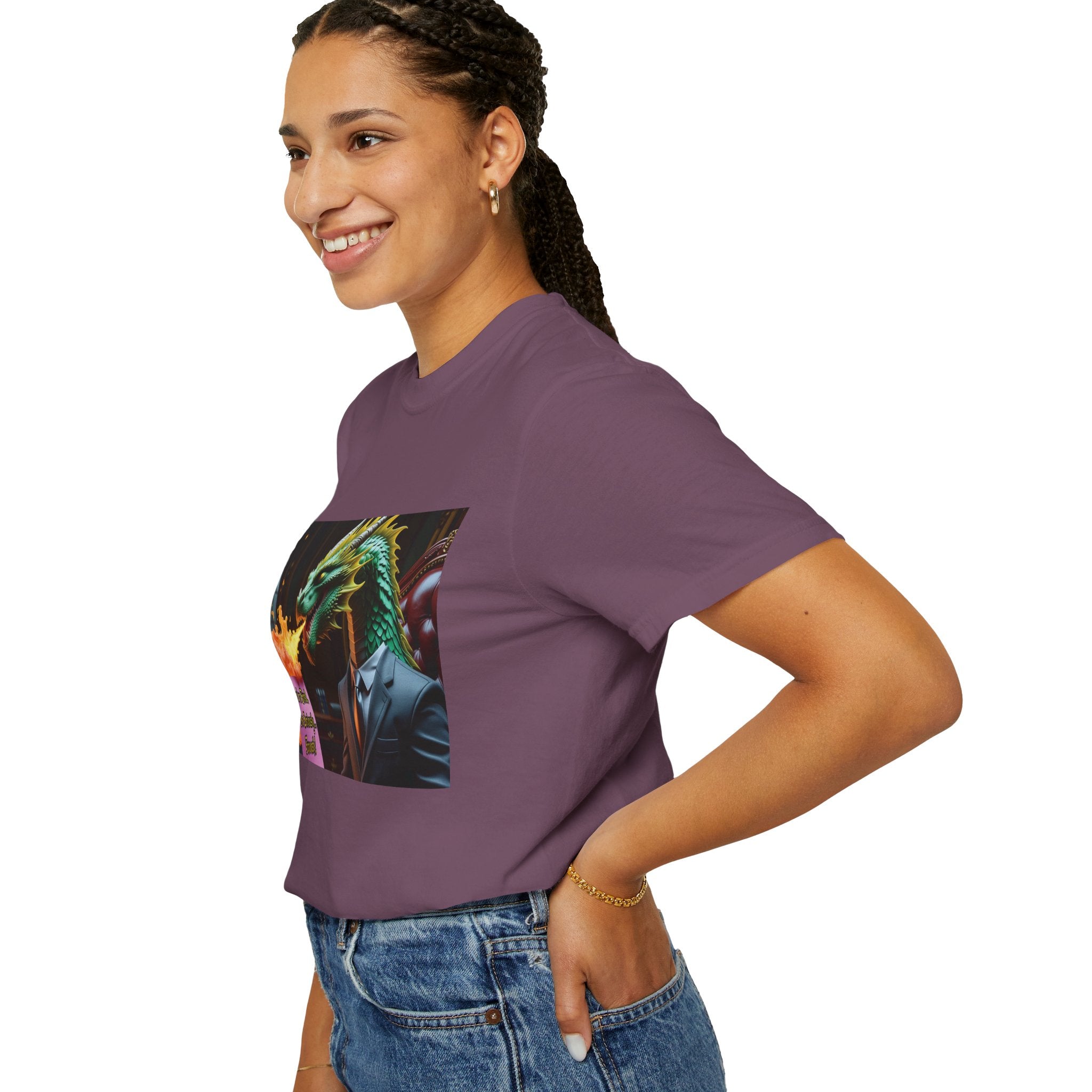 Dragon Fire  Unisex Garment-Dyed T-Shirt, Fun Graphic Tee, Unique Gift, Casual Wear, Fantasy Lover Apparel, Statement Shirt