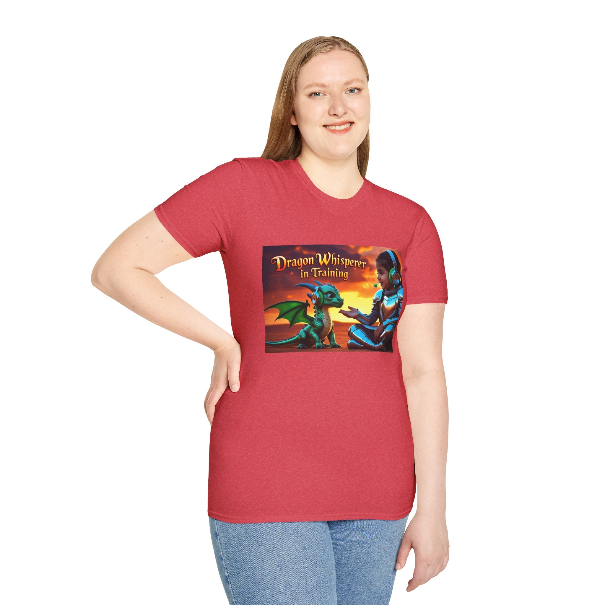 Funny Dragon Whisperer Unisex Softstyle T-Shirt | Fantasy Apparel, Gift for Dragon Lovers, Kids & Adults, Birthday Present, Magical Vibe