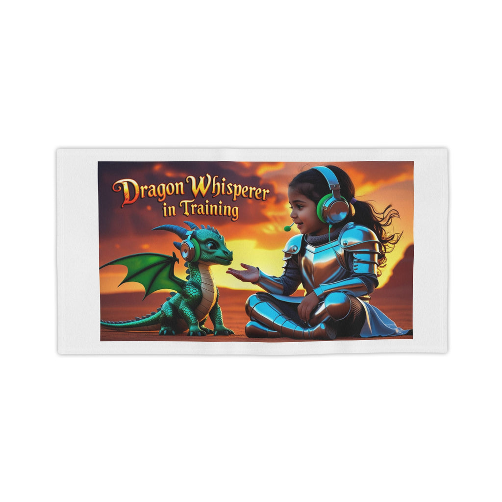 Funny Dragon Whisperer (Girl) Beach Towel - Fantasy Beach Towels, Kids Towels, Dragon Lovers Gift, Summer Essentials, Pool Day Must-Have