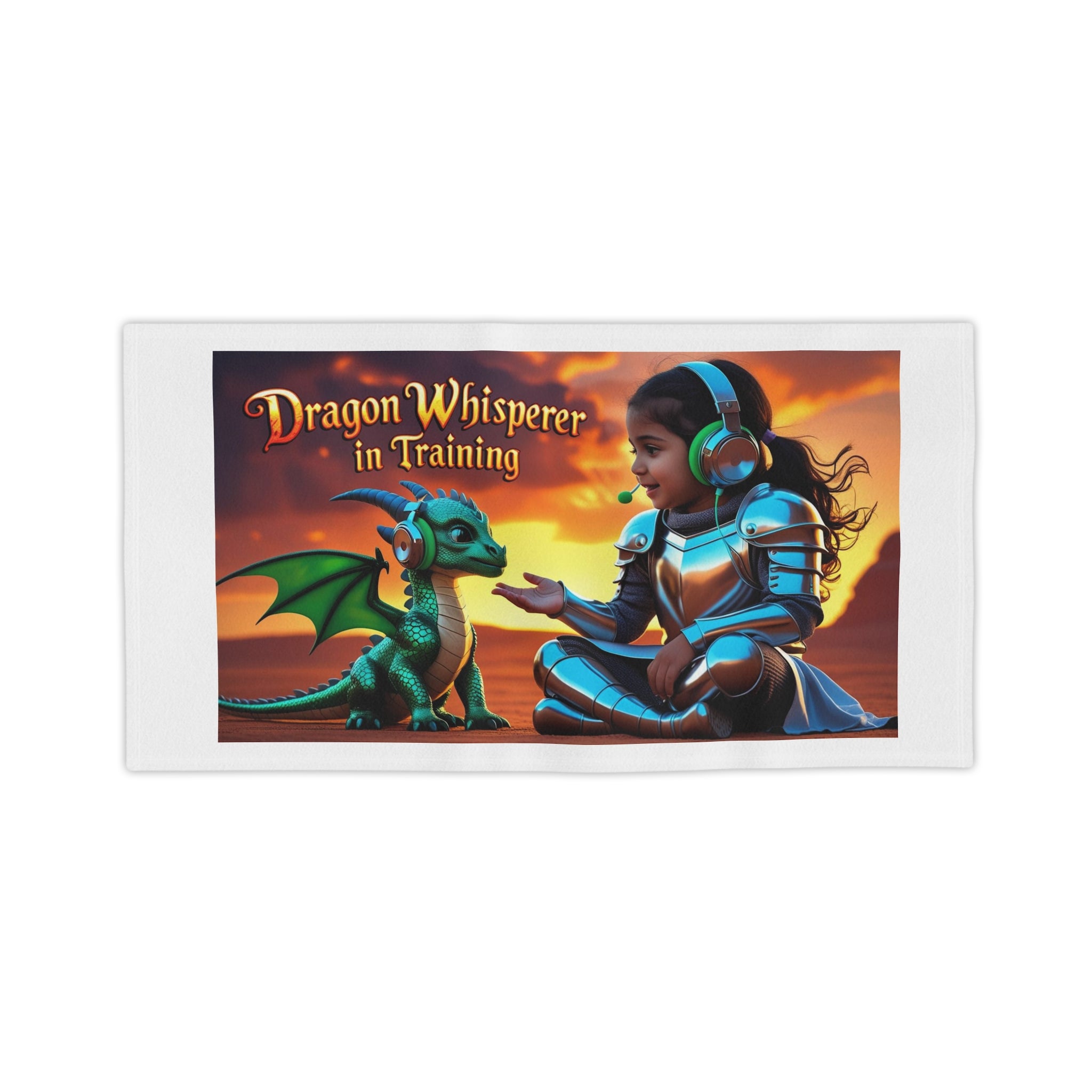 Funny Dragon Whisperer (Girl) Beach Towel - Fantasy Beach Towels, Kids Towels, Dragon Lovers Gift, Summer Essentials, Pool Day Must-Have