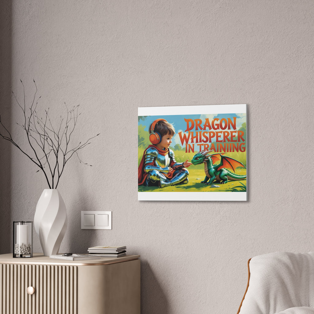 Dragon Whisperer Canvas Print, Playroom Decor, Childrens Wall Art, Fantasy Kids Room, Dragon Lover Gift, Adventure Art, Kid's Room Decor