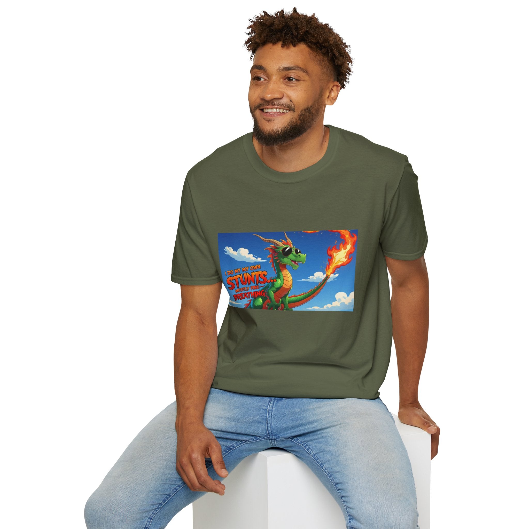 Funny Fire-Breathing Dragon T-Shirt | Fantasy Graphic Tee for Kids and Adults, Unisex Softstyle T-Shirt, Casual Wear, Game Night Apparel, [...]