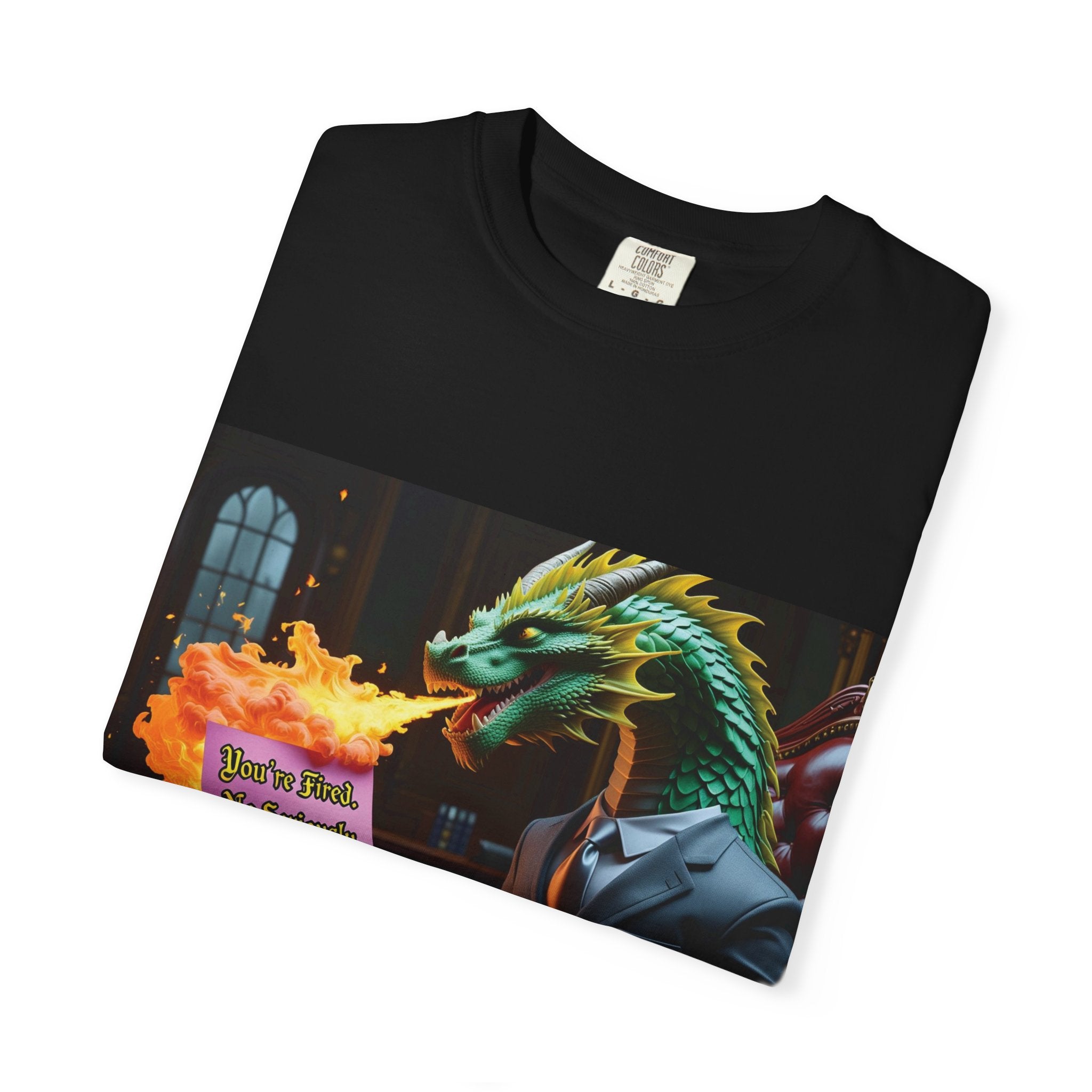 Dragon Fire  Unisex Garment-Dyed T-Shirt, Fun Graphic Tee, Unique Gift, Casual Wear, Fantasy Lover Apparel, Statement Shirt